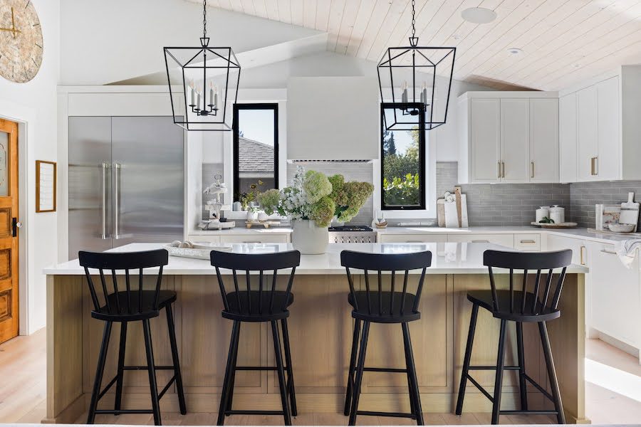 Huntingdon Modern Farmhouse Kitchen Island Straight On