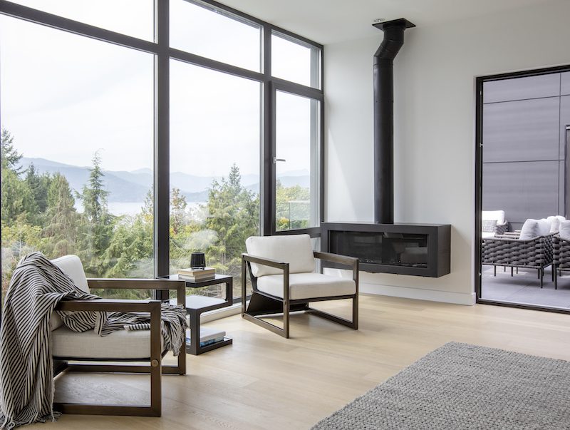 Duchess Bone Structure custom home built by Hasler Homes - master bedroom sitting fire
