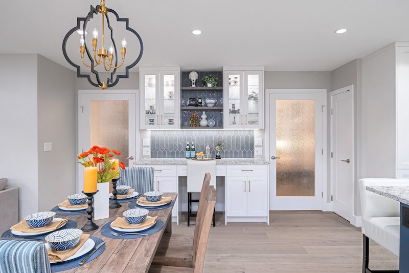 Dining area and kitchen in Holmes Approved Home renovation