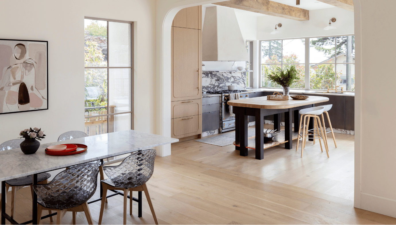 La Maison custom home dining room kitchen