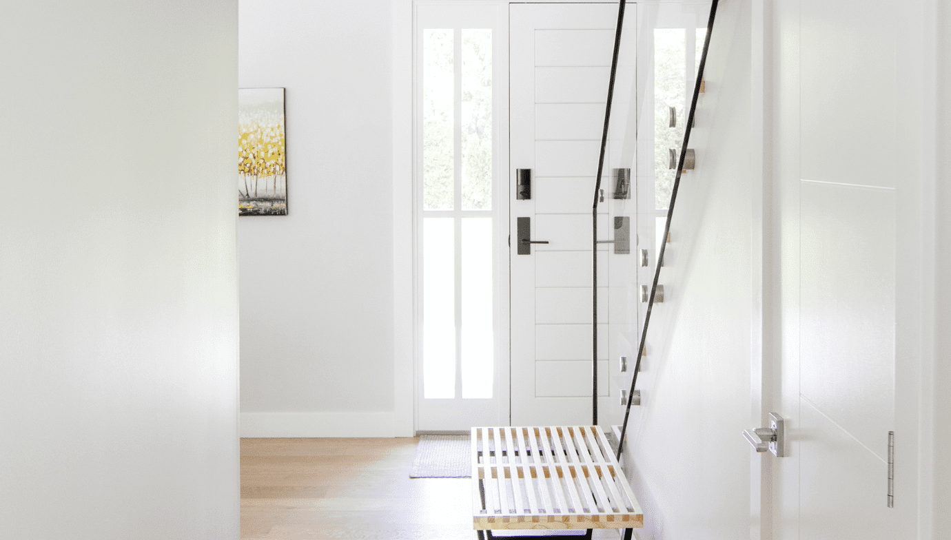 Renovated hallway at Primrose home renovation in North Vancouver