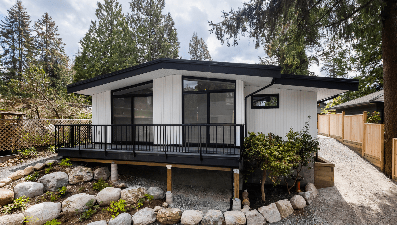 Twenty-Two laneway house exterior in North Vancouver