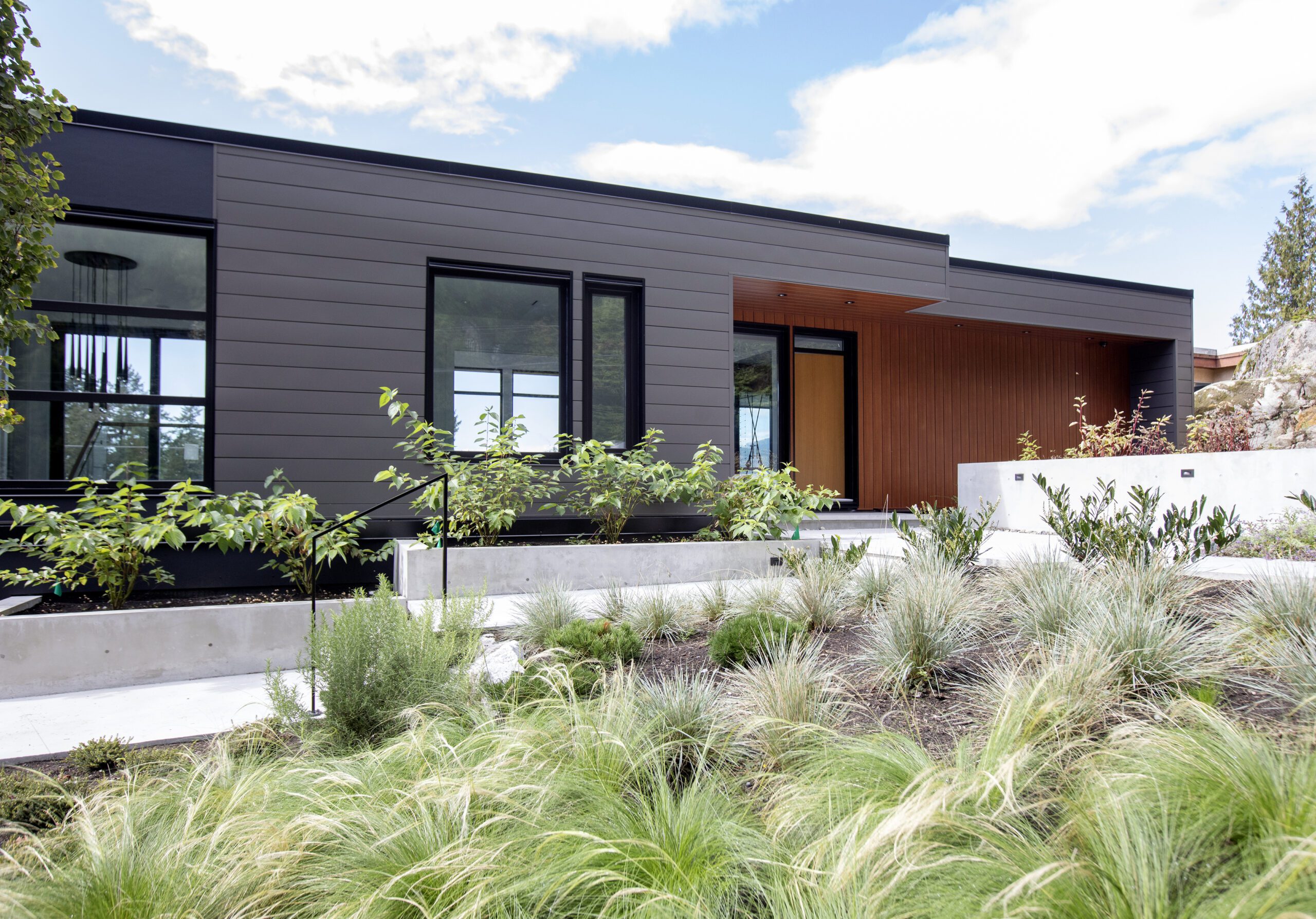 Landscaping features (common unexpected costs when building a house) at new custom home on North Shore