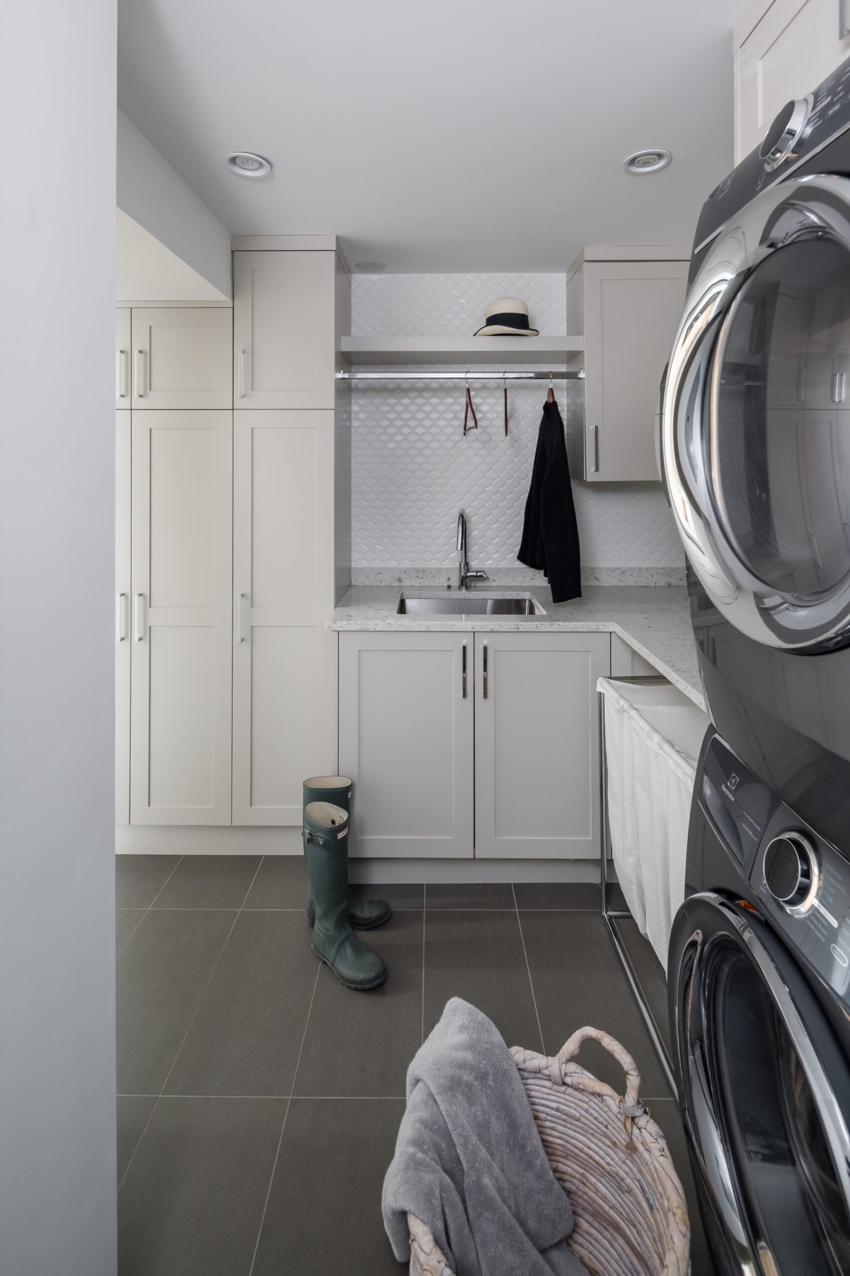 Example of one of the best home renovation ideas for North Vancouver homes - a laundry room or mudroom reno