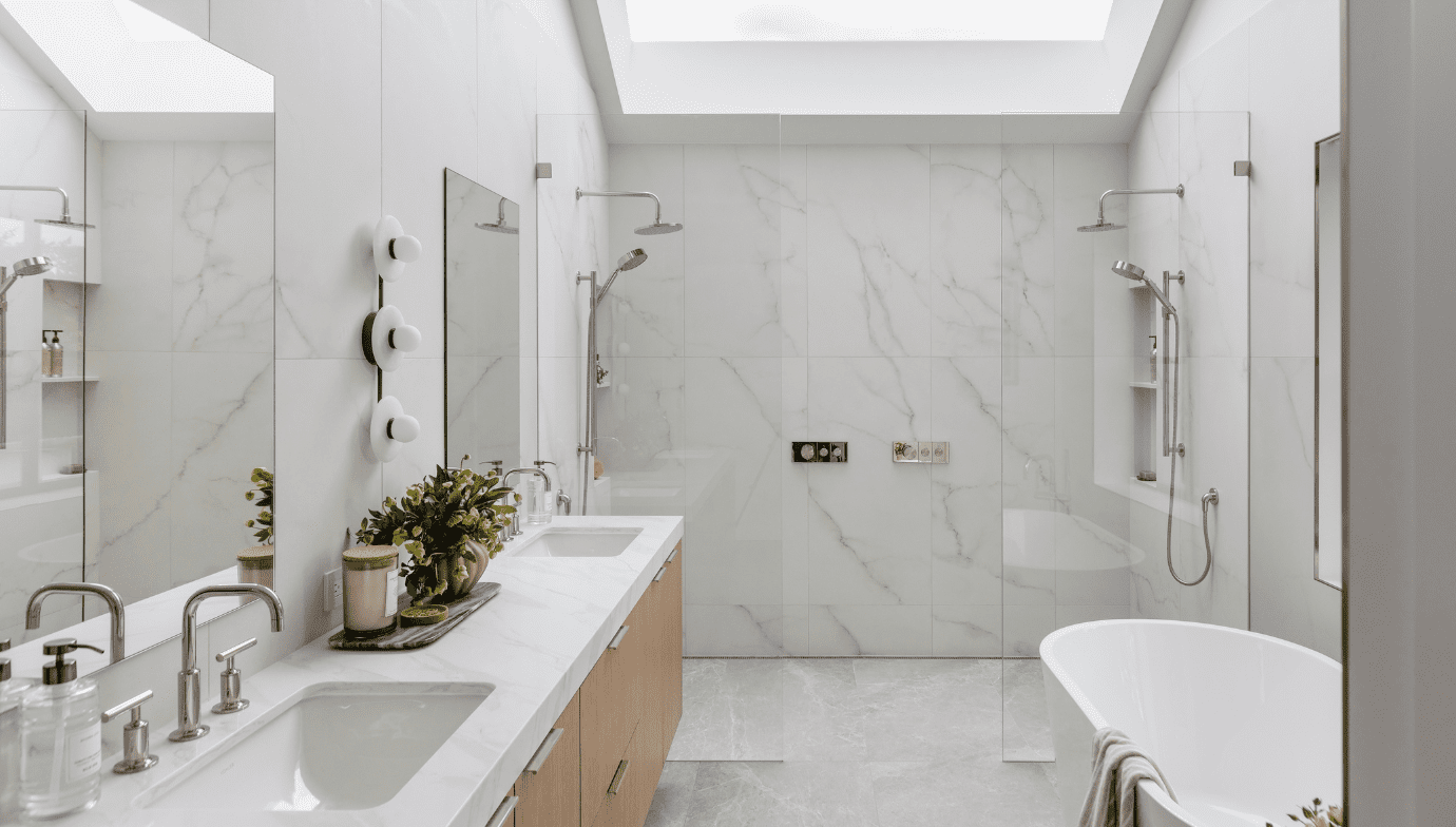 Primary ensuite at Haven custom home