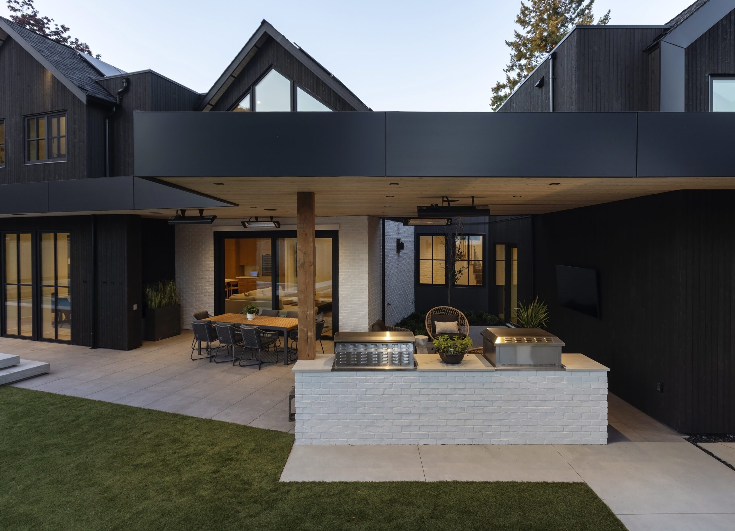 Indoor-outdoor living space at Haven custom home
