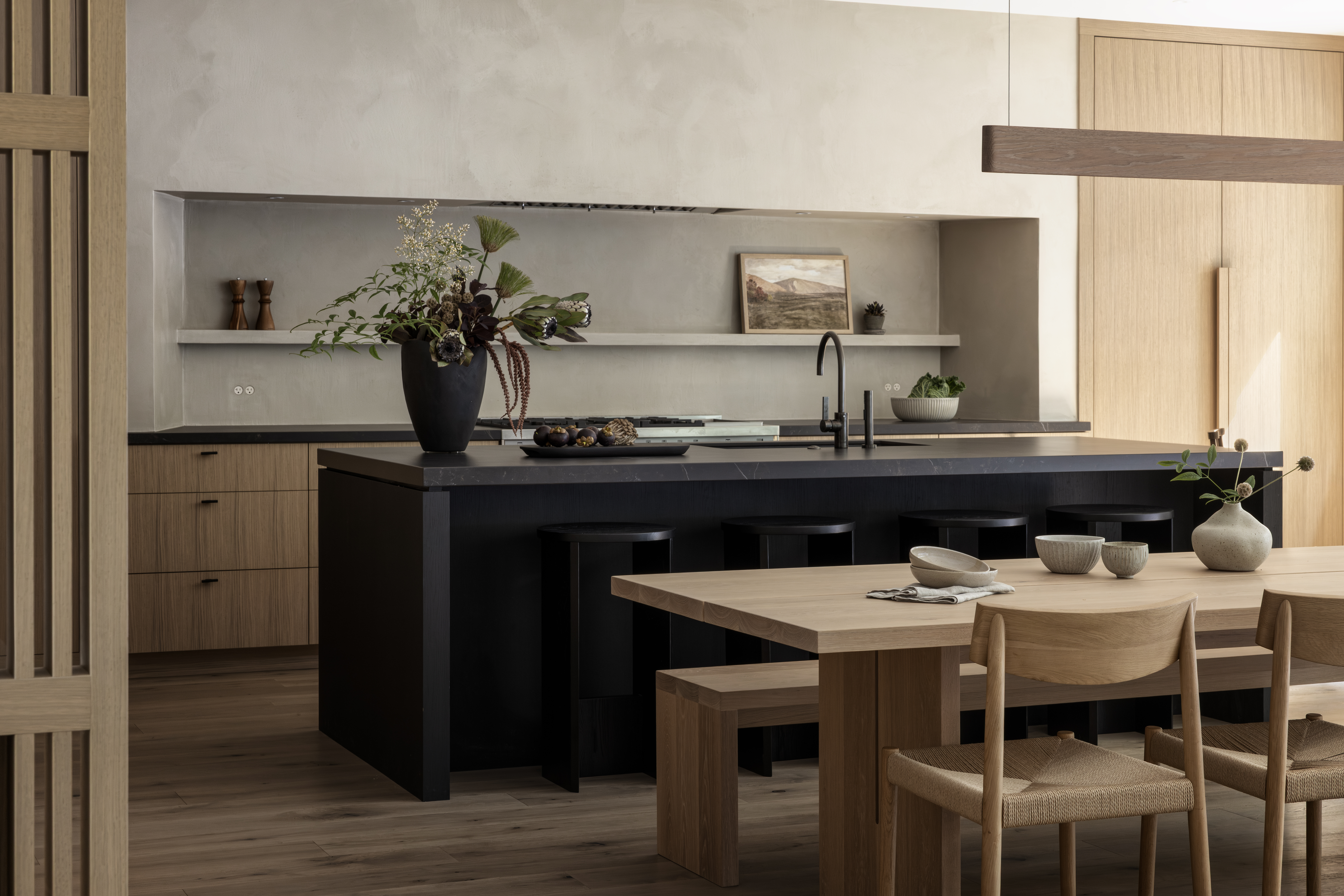 Custom kitchen at Japandia built by award-winning home builder Hasler Homes