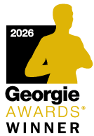 Georgie Awards Winner 2026 logo - black vertical layout
